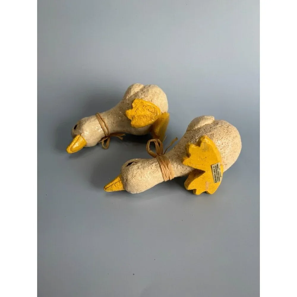 Vintage Enesco Baby Duck Figurines With Ribbons & Glitter 6" Long Easter Decor - Picture 12 of 14